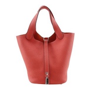 【日本直送】愛馬仕 HERMES Picotin Lock 18 PM 手提包 Taurillon Clemence 牛皮 玫瑰德州粉紅 / 銀色五金 Y 女仕【二手】