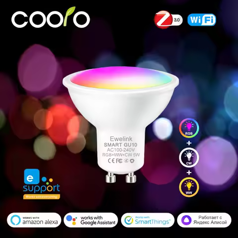 ZigBee GU10 WiFi Smart LED Light Bulb RGB W+C 5W Dimmable Lamps EWelink APP Control Spotlight Bulb W