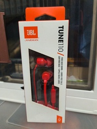 JBL TUNE 110 有線入耳式耳機 紅色