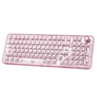 X98 Pink Qmk/via Wireless Transparent Rgb Keyboard, Hot-swap Gasket Mechanical Gaming Keyboard, Pre-