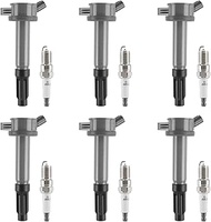 Set of 6 Ignition Coil Pack & Spark Plug Compatible with Ford Escape Fusion Lincoln Zephyr Mazda Tri