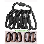 Matte Black Carabiner 8cm Snap Hook Locking Carabiner Aluminum Doff