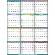 Kalendar Dinding Tahunan 2026 - Kalendar Tahunan Besar 2026 Vertikal, Jan 2026 - Dis 2026, 33.7" x 4
