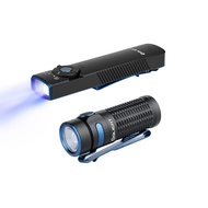 OLIGHT Baton3 1200 Lumens Ultra-Compact Rechargeable EDC Flashlight Bundle with Arkfeld UV 365nm Bla