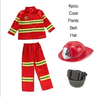 Fireman Costume Uniform Cosplay Firefighter Career Role Play Girl Suit Clothing