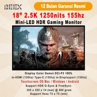 Portable Monitor BeeX Mini-LED 2.5K 1600P 1250nits 155hz 240hz 100% DCI-P3 Type C HDMI Displayport
