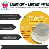 Ready Sango Cup+Saucers 01301 [Holand A001] / Cangkir Lepek Putih