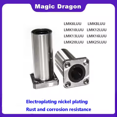 Square Flange Extended Linear Motion Bearing LMK Series LMK6LUU LMK8LUU LMK10LUU LMK12LUU LM13 LMK16
