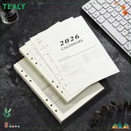 TEALY Binder Inner Page, Perforated Sheets Refill Page A5 Notebook,  Daily Planner Loose Leaf Agenda