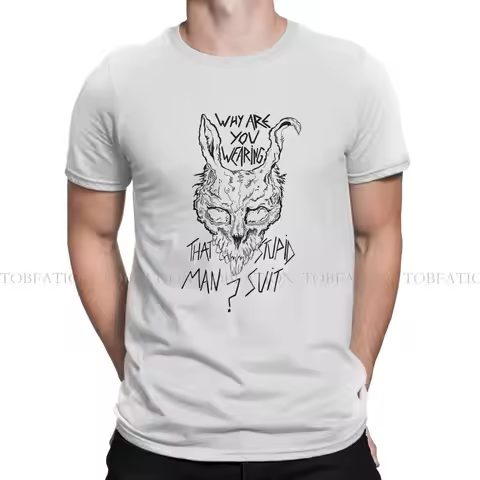 Frank TShirt For Men Donnie Darko Suspense Film Tops Fashion T Shirt 100% Cotton Print Fluffy Creati