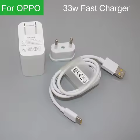 Original OPPO 33W Charger SuperVooc Fast Wall Charging Adapter Type C Cable For OPPO Reno 3 5 6 7 8 
