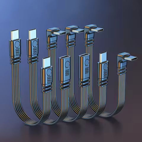 90 Degree USB C Extension Cable Male to Female Type C to Type C 480Mbps 45W Fast Charging Extender D