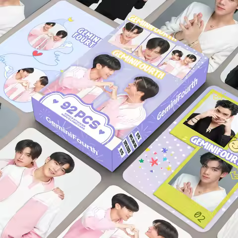 92Pcs/Set Thailand Stars GeminiFourth Laser Lomo Card Gemini&Fourth Character Photo Cards Stickers F