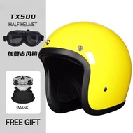 ใหม่มาตรฐานแห่งชาติย้อนยุคหมวกกันน็อคครึ่ง 3/4 ขนาดเล็ก 500TX แก้วเหล็กหมวกกันน็อครถจักรยานยนต์ CCC