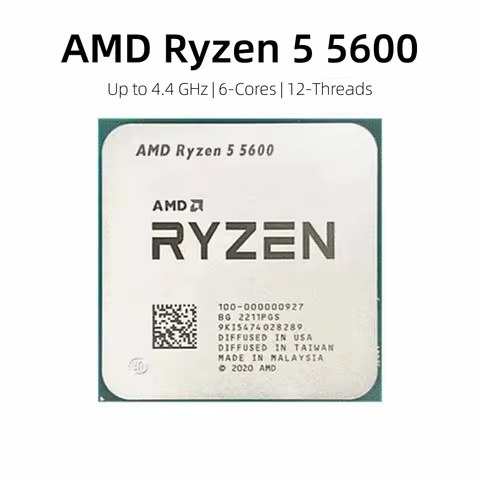 Ryzen 5 5600 3.5 GHz 6-Cores 12-Threads DDR4 Zen 3 AM4 CPU for X570 X470 B550 A520 R5 5600 Desktops 