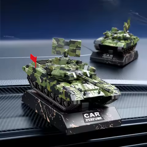 Creative ornament Solar Powered Tank model Car Dashboard Ornament rotational diffusion Aroma Diffuse
