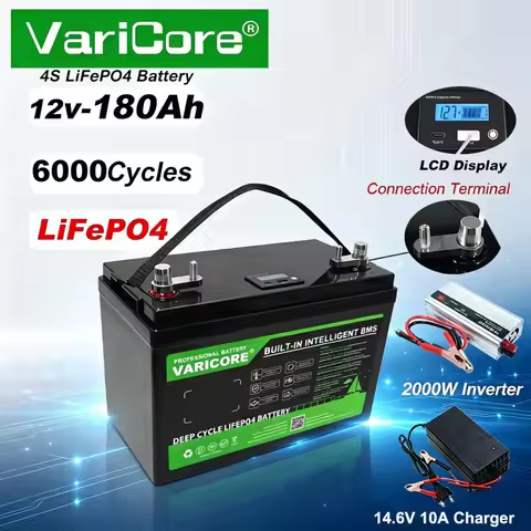 VariCore 12V/12.8v 120Ah160ah 180ah LiFePO4 Battery Outdoors Touring Car Multifunctional USB3.0 Type