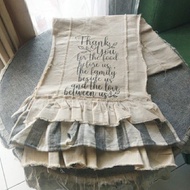 Vintage table runner with gray stripes table runner aesthetic table runner