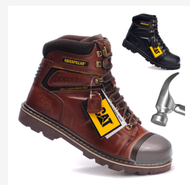 คลังสินค้าพร้อมCaterpillar Kasut Kerja Lelakiความปลอดภัยรองเท้าทำงานกลางแจ้งรองเท้ารองเท้าบูทนิ้วเท้าเหล็กหนังแท้ขนาด (39-46)