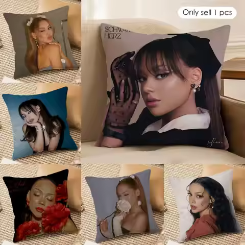 A-Ayliva Cool Singer Cushion Cover Silky Short Plush Invisible Zipper Dustproof Sofa Pillow Case For
