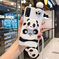 Ốp Silicon Mềm Cho VIVO Y11 Y12 Y15 Y17 U10 Ốp Lưng Hoạt Hình Panda Mẫu Điện Thoại Có Giá Đỡ Dây Đeo