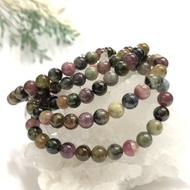 快速出貨 6.9mm 彩色碧璽手鍊 油畫碧璽 天然碧璽