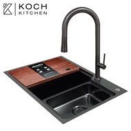 LOCAL789 KOCH KITCHEN 1-Hole Sink Without Rest SS304 75x45x22 Cm. MATINA Premium Black Shop