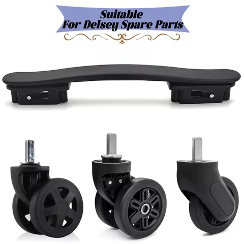 Wheels and Handle Suitable for Delsey Luggage Spare Parts Suitcase Accessories Replacement Repair We