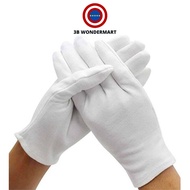 1Pair White Hand Glove Cotton Sarung Tangan Cotton for Work Beauty Fashion Costume Jewelry Eczema