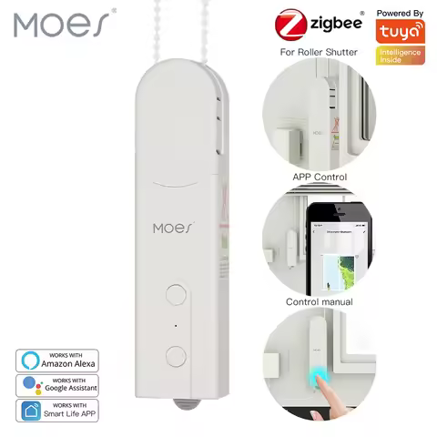 MOES New ZigBee Smart DIY Motorized Roller Blinds/Shades Drive Motor Hub Tuya Smart Life APP Alexa G