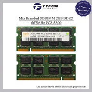 Mix Branded SODIMM 2GB DDR2 667MHz PC2-5300 Laptop RAM (Refurbished)