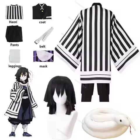 2025 Anime Demon Moordenaar Kimetsu No Yaiba Iguro Obanai Haori Kimono Cosplay Kostuum Pruik Witte S