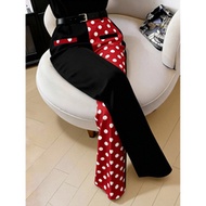 Plus Size Women's Autumn Minimalist 1950s Vintage 80s Fashion Business Black White Contrast Color St