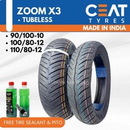 CEAT TUBELESS 3.00x10, 90/100-10, 3.50x10, 90/90-12, 110/70-12, 120/70-12, 130/70-12, 100/80-12