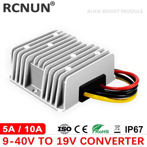 RCNUN 9-40V to 19V 5A 10A Boost Buck DC DC Converter Regulator 12V 24V to 19V Voltage Stabilizer Wat
