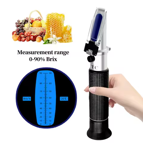 0-90% Sugar refractometer Brix Refratometro for Food Content fruit juice liquids ATC Measurement too