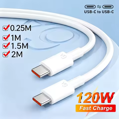 Type C To Type C Cable 6A 120W PD Fast Charging For Huawei Mate 60 Xiaomi Samsung Honor Magic 5 6 7 