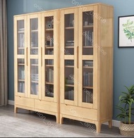 實木玻璃門書櫃