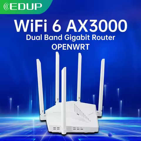 EDUP RT2980 OPENWRT AX3000 3000Mbps Dual Band 2.4GHz 5GHz 802.11AX WIFI MIMO Gigabit WIFI6 Router Ea