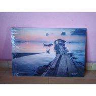Frame Deco  poster kayu gambar permandangan saiz 16x24in.