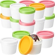 Teenyyou 50 Pack Mini Ice Cream Containers with Lids 3oz Freezer Storage Tub Homemade Ice Cream Cont