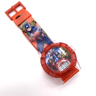 Avengers tobot kids cartoon toy watch with projector, light and music