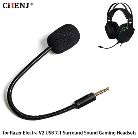 Headsets Microphone for Razer Electra V2 USB 7.1 Surround Sound Gaming Headphones Mic Replacement De