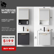 SG Stocks 40CM. Bathroom Basin Vanity Set / Bathroom Cabinet / Aluminium Basin Cabinet With Mirror Cabinet