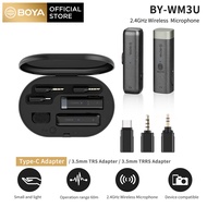 BOYA BY WM3/BY-WM3D/BY-WM3U จิ๋ว2.4GHZ Lavalier ไมโครโฟนไร้สายสำหรับกล้องมือถือบันทึกวิดีโอ Youtube 