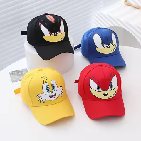 Kids Hat Cute Anime Supersonic Cartoon 3-8Years Boys Girls Play Sun Hat Baseball Hat 52-54CM Outdoor
