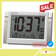 【Direct From Japan】RHYTHM Alarm Clock Electric Wave Clock Electronic Sound Alarm Temperature Calendar with Light 8RZ223SR03