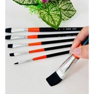 Sunway Basic B202 Flat Head Black Bristle Acrylic Paint Brush Set