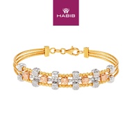 HABIB Oro Italia 916 Yellow White and Rose Gold Bangle GB93361124-TI (22K Gold)