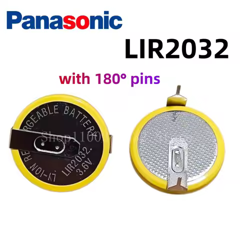 2-50pcs LIR2032 2032 3.6V Rechargeable Battery Lithium Battery With Soldering Feet(180 Degree)
